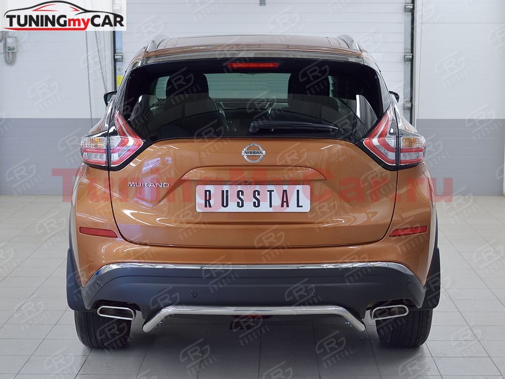 Защита заднего бампера D42 волна под машину для Nissan Murano 2016
