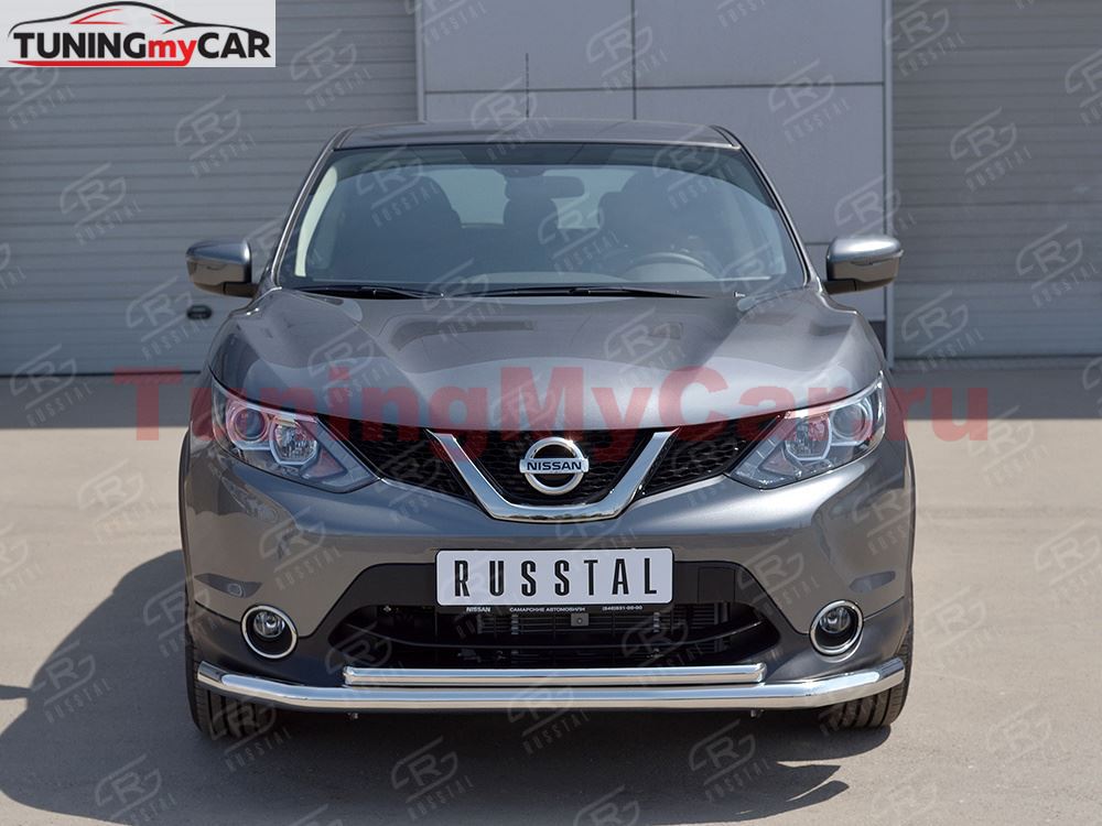 Защита переднего бампера D63 секция-D42 дуга для Nissan Qashqai 2015 SPB
