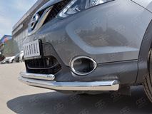 Защита переднего бампера D63 секция-D42 дуга для Nissan Qashqai 2015 SPB