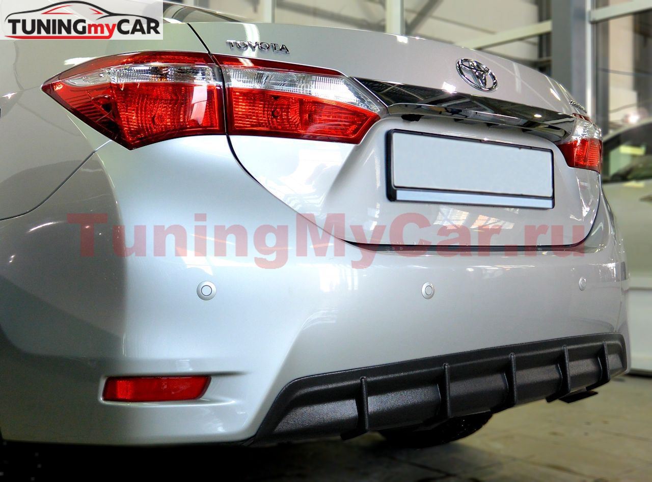 Накладка на задний бампер (диффузор) для Toyota Corolla E160 (2013+)