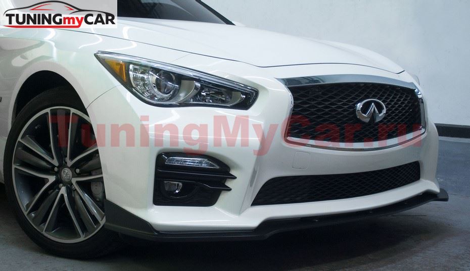 Сплиттер на передний бампер Infiniti Q50