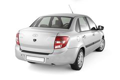 Накладка на задний бампер (чёрное тиснение) (ABS) LADA GRANTA Седан 2011-