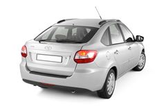 Накладка на задний бампер (чёрное тиснение) (ABS) LADA GRANTA Лифтбек 2014-