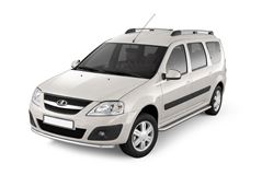 Защита порогов с алюм. площадкой 51 мм (НПС) LADA Largus 2012-