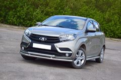 Защита переднего бампера двойная 51/51мм (НПС) LADA XRAY 2016-