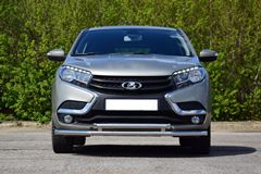 Защита переднего бампера двойная 51/51мм (НПС) LADA XRAY 2016-