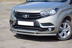 Защита переднего бампера двойная 51/51мм (НПС) LADA XRAY 2016-