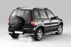 Защита заднего бампера угловая 63мм (НПС) LADA NIVA Travel 2021-/ LADA NIVA 2020-/ CHEVROLET Niva 2009-2020