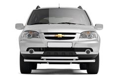 Защита переднего бампера двойная 63/51 мм (НПС) LADA NIVA Travel 2021-/ LADA NIVA 2020-/ CHEVROLET Niva 2009-2020