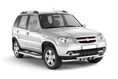Защита переднего бампера двойная с зубьями 63/63мм (НПС) CHEVROLET NIVA 2009-