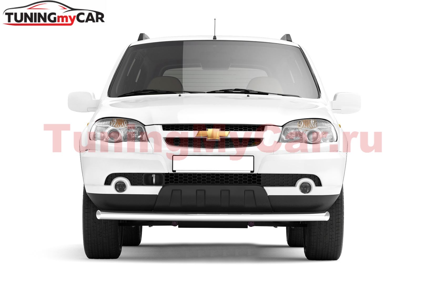 Защита переднего бампера одинарная 63 мм (НПС) CHEVROLET NIVA 2009-