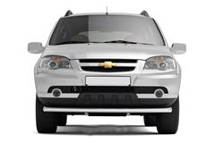 Защита переднего бампера одинарная 63 мм (НПС) CHEVROLET NIVA 2009-