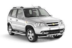 Защита порогов с алюм. фигурной площадкой 63мм (НПС) CHEVROLET Niva 2009-2020/ LADA Niva 2020-/ LADA Niva Travel 2021-