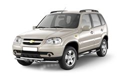 Защита порогов с накладками 63мм (НПС) CHEVROLET NIVA 2009-