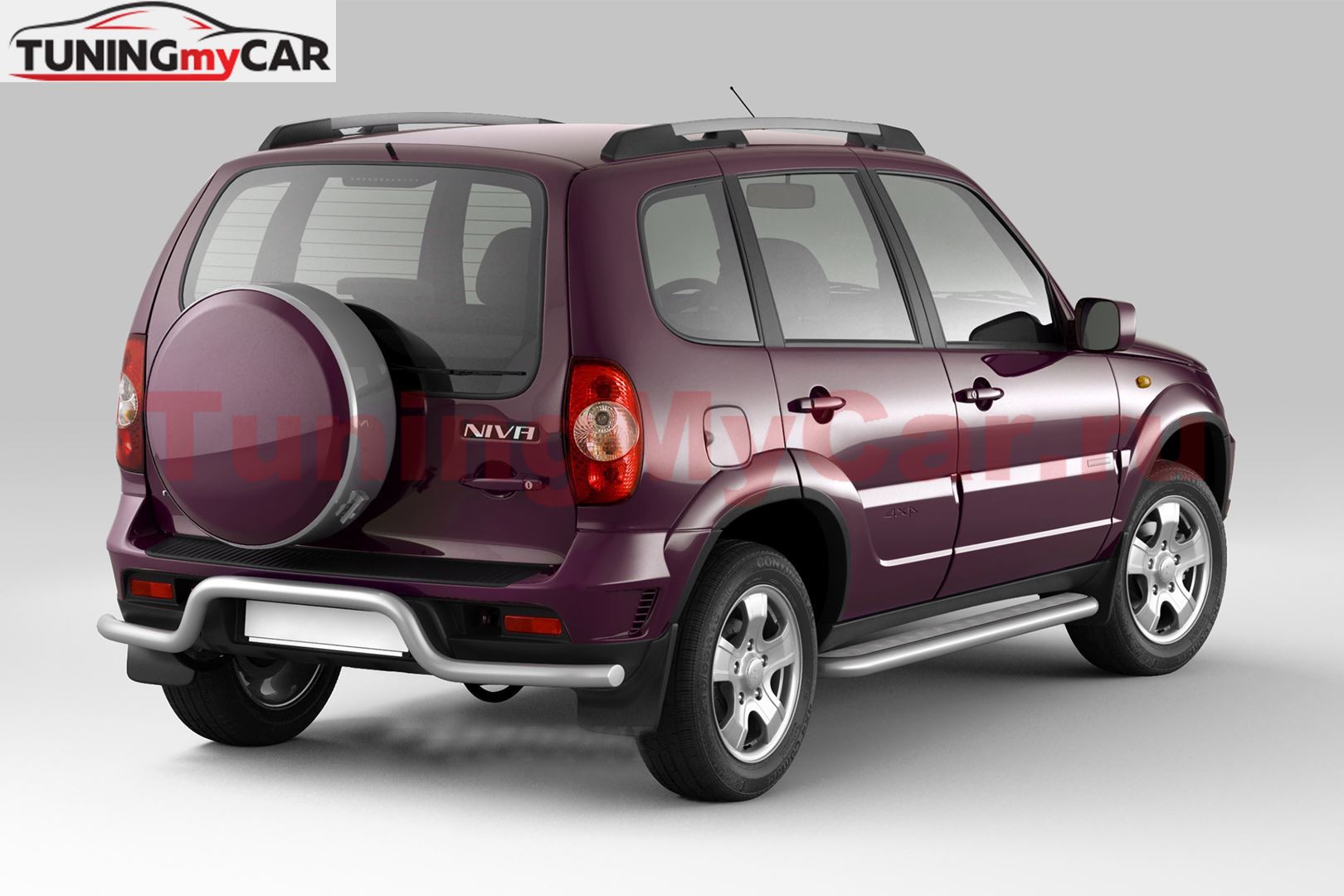 Защита порогов с алюм. площадкой 51мм (ППК) CHEVROLET NIVA 2009-