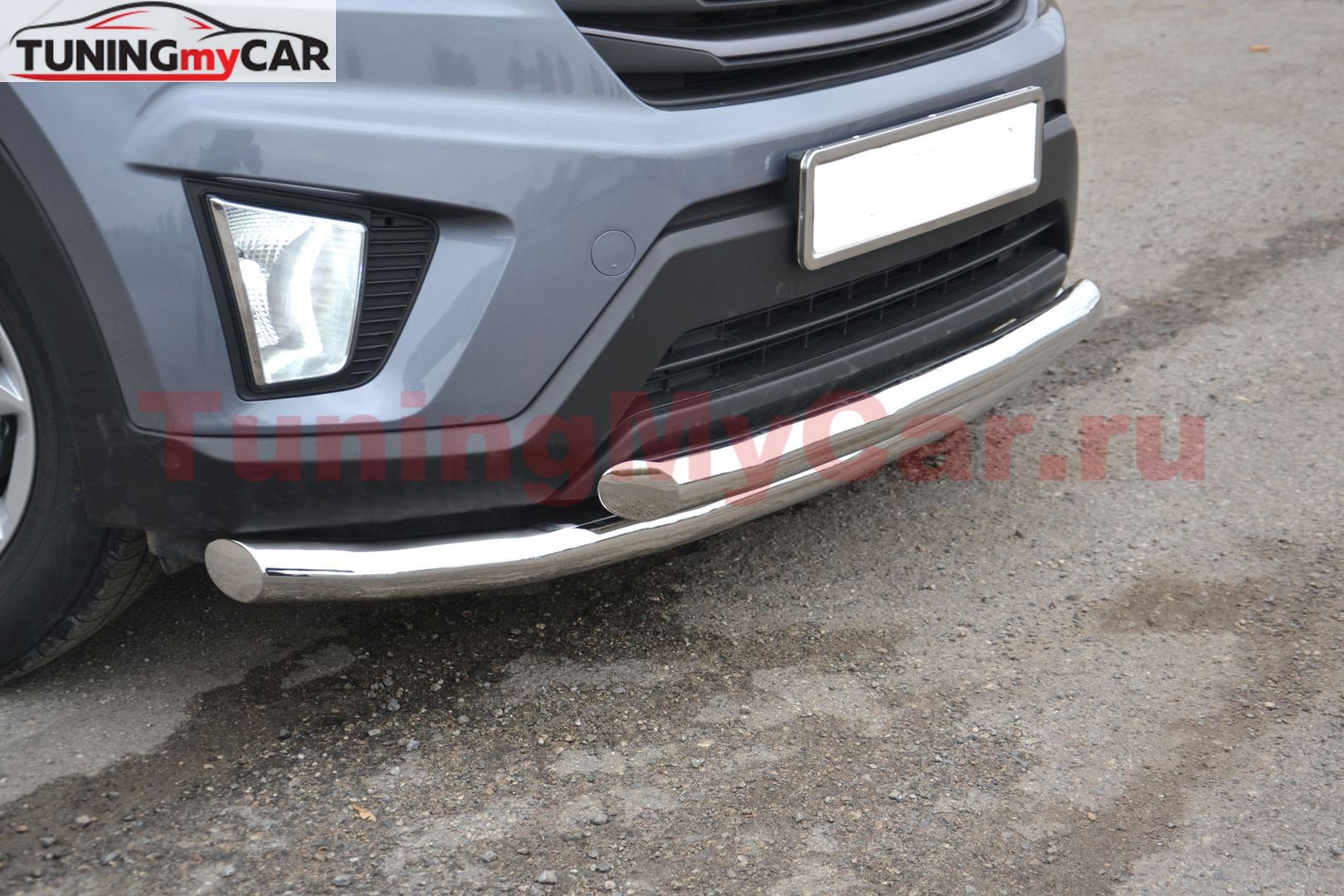 Защита переднего бампера двойная 63/63 мм (НПС) Hyundai Creta 2016-