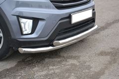 Защита переднего бампера двойная 63/63 мм (НПС) Hyundai Creta 2016-