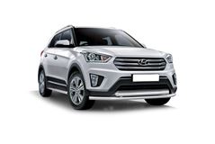 Защита переднего бампера двойная 63/63 мм (НПС) Hyundai Creta 2016-