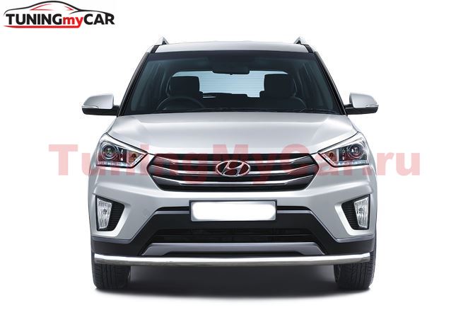 Защита переднего бампера одинарная 63 мм (НПС) Hyundai Creta 2016-