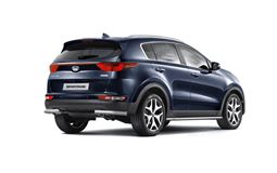 Защита заднего бампера угловая Ø63мм (НПС) KIA Sportage 2016-2018