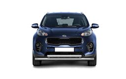 Защита переднего бампера двойная 63/63 мм (НПС) KIA Sportage 2016-