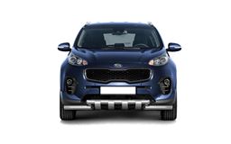 Защита переднего бампера двойная с зубьями 63/63 мм (НПС) KIA Sportage 2016-