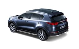Защита порогов с алюм. площадкой 51 мм (НПС) KIA Sportage 2016-