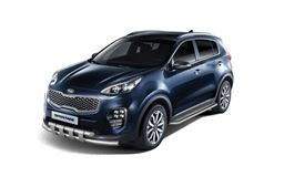 Защита порогов с алюм. площадкой 51 мм (НПС) KIA Sportage 2016-