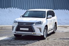Защита переднего бампера двойная Ø63/63мм (НПС) LEXUS 450D 2015-