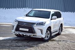 Защита переднего бампера двойная с зубьями 63/63мм (НПС) LEXUS 450D 2015-