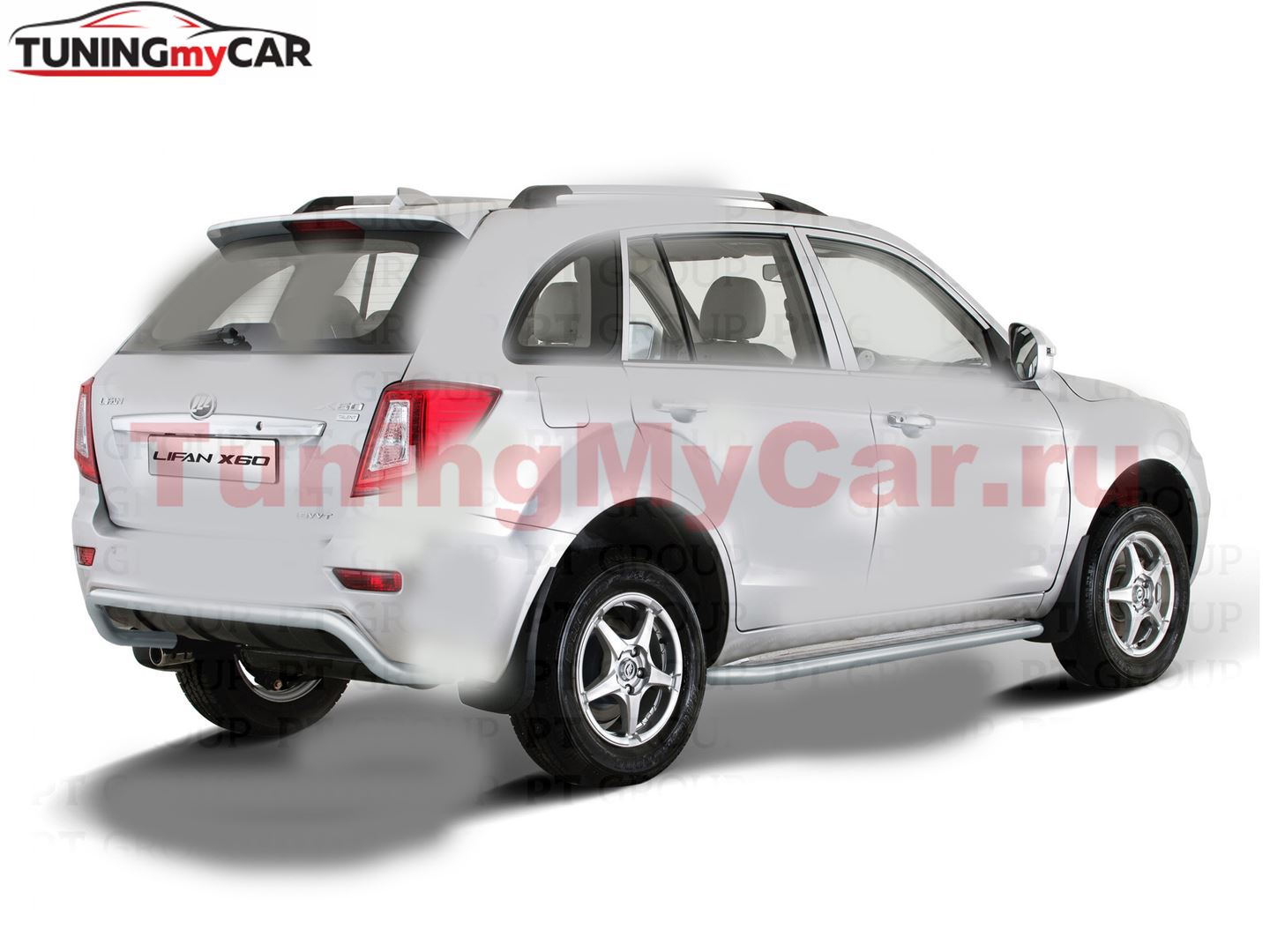 Защита порогов с алюм. площадкой 51 мм (ППК) LIFAN X60 2012-2016