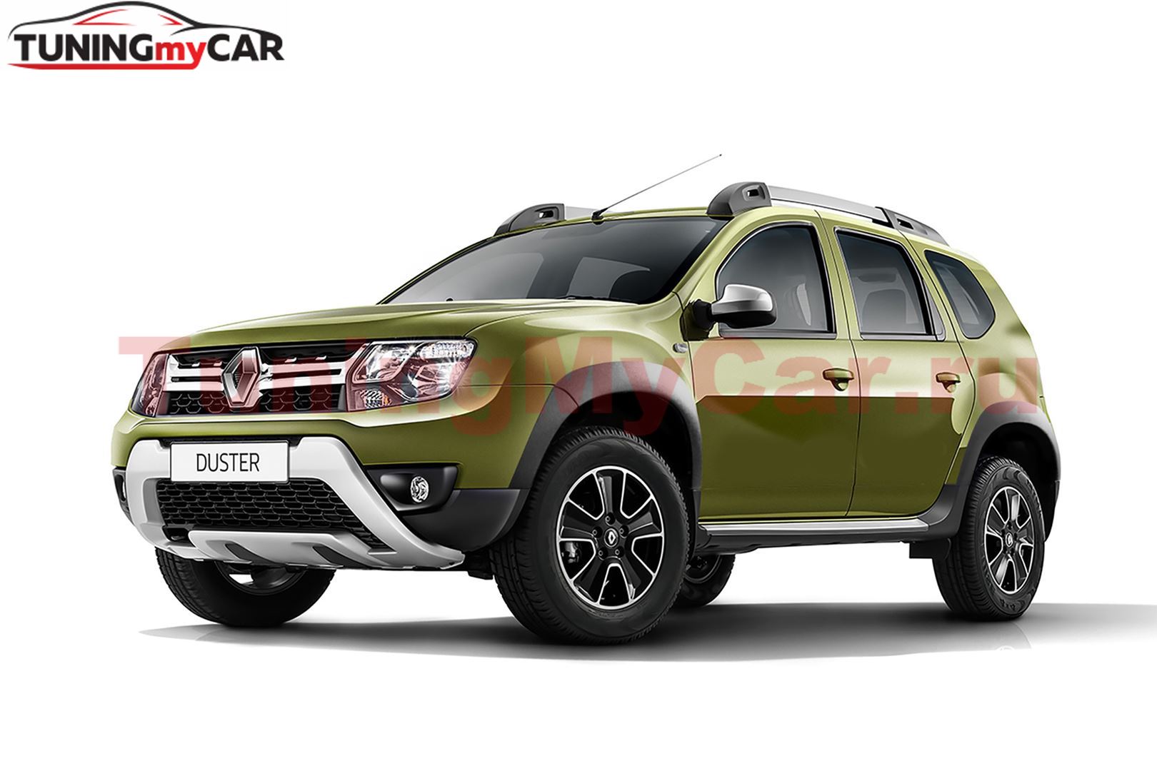 Накладки на крылья (чёрное тиснение) (ABS) RENAULT DUSTER 2016-