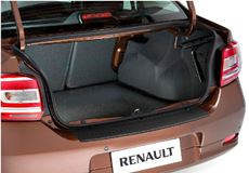Накладка на задний бампер (чёрное тиснение) (ABS) RENAULT LOGAN 2014-