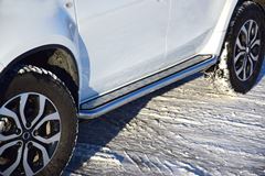 Защита порогов с алюм. площадкой Ø51мм «Эстонец» (НПС) RENAULT Duster 2012-2020/ NISSAN Terrano 2014-