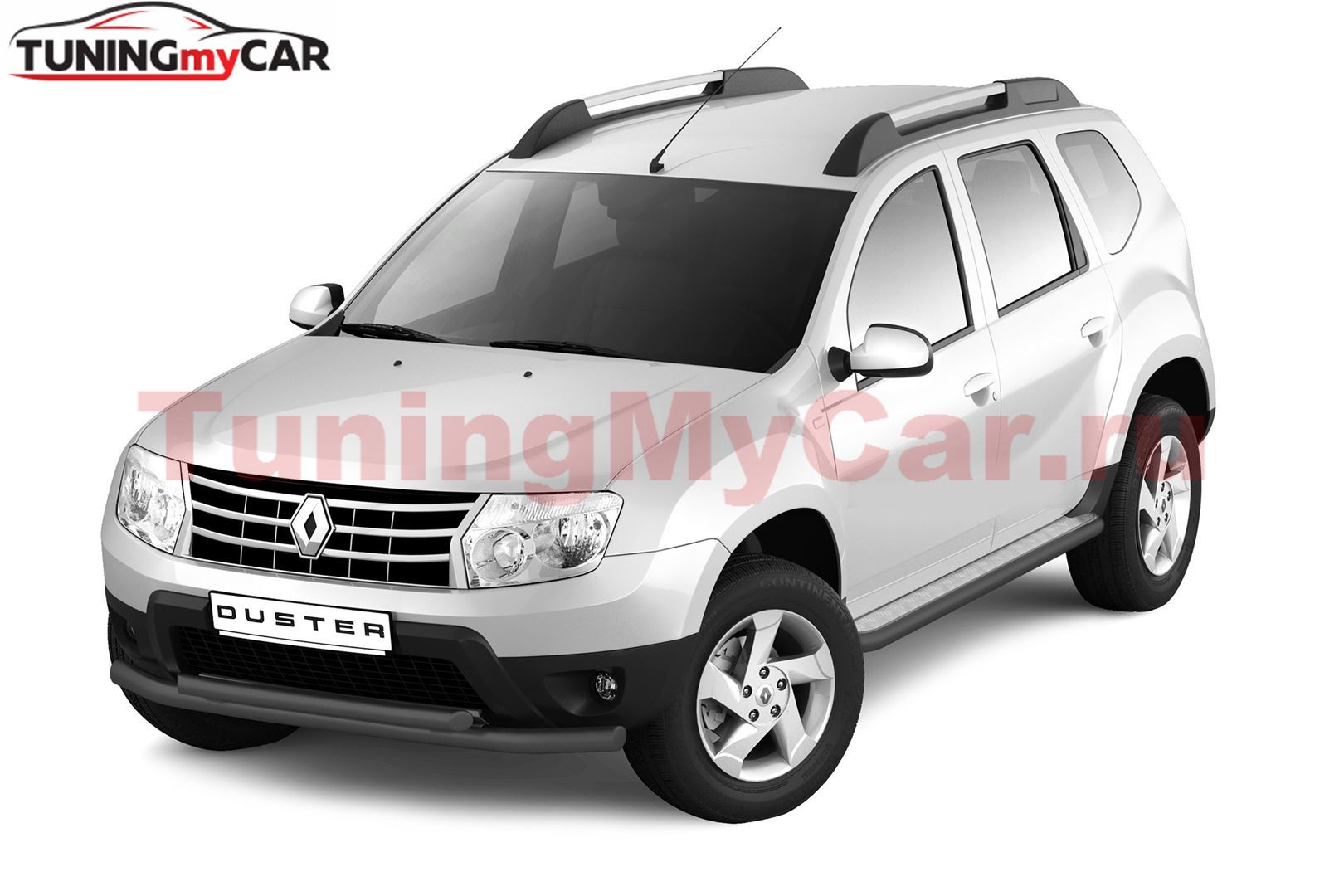 Защита порогов с алюм. площадкой Ø51мм «Эстонец» ЧЕРНАЯ (ППК) RENAULT Duster 2012-2020/ NISSAN Terrano 2014-