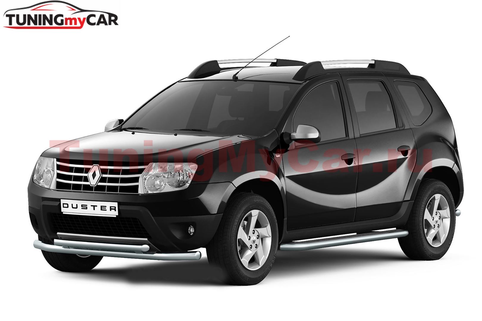 Защита порогов с алюм. площадкой Ø51мм (ППК) RENAULT Duster 2012-2020/ NISSAN Terrano 2014-
