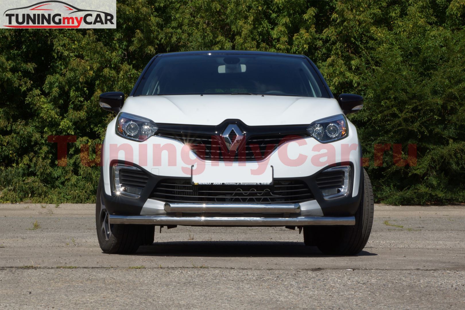 Защита переднего бампера двойная 63/63 мм (НПС) Renault Kaptur 2016-