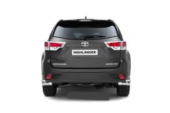 Защита заднего бампера двойная угловая 63/51мм (НПС) TOYOTA HIGHLANDER 2014-
