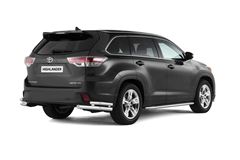 Защита заднего бампера двойная угловая 63/51мм (НПС) TOYOTA HIGHLANDER 2014-