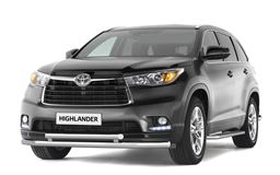 Защита переднего бампера двойная 63/51мм (НПС) TOYOTA HIGHLANDER 2014-