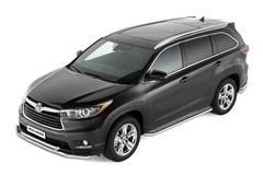Защита порогов с алюм. площадкой 51 мм (НПС) TOYOTA HIGHLANDER 2014-