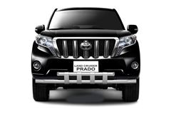 Защита переднего бампера двойная с пластинами 63/63 мм (НПС) TOYOTA LAND CRUISER PRADO 150 2013-