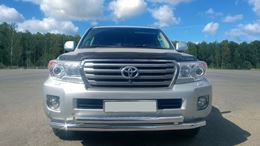 Защита переднего бампера двойная 63/63мм (НПС) TOYOTA LAND CRUISER 200 2014-