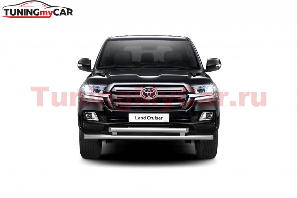 Защита переднего бампера двойная 63/63мм (НПС) TOYOTA LAND CRUISER 200 2014-