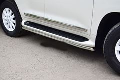 Защита порогов окантовка 51мм (НПС) TOYOTA LAND CRUISER 200 2014-