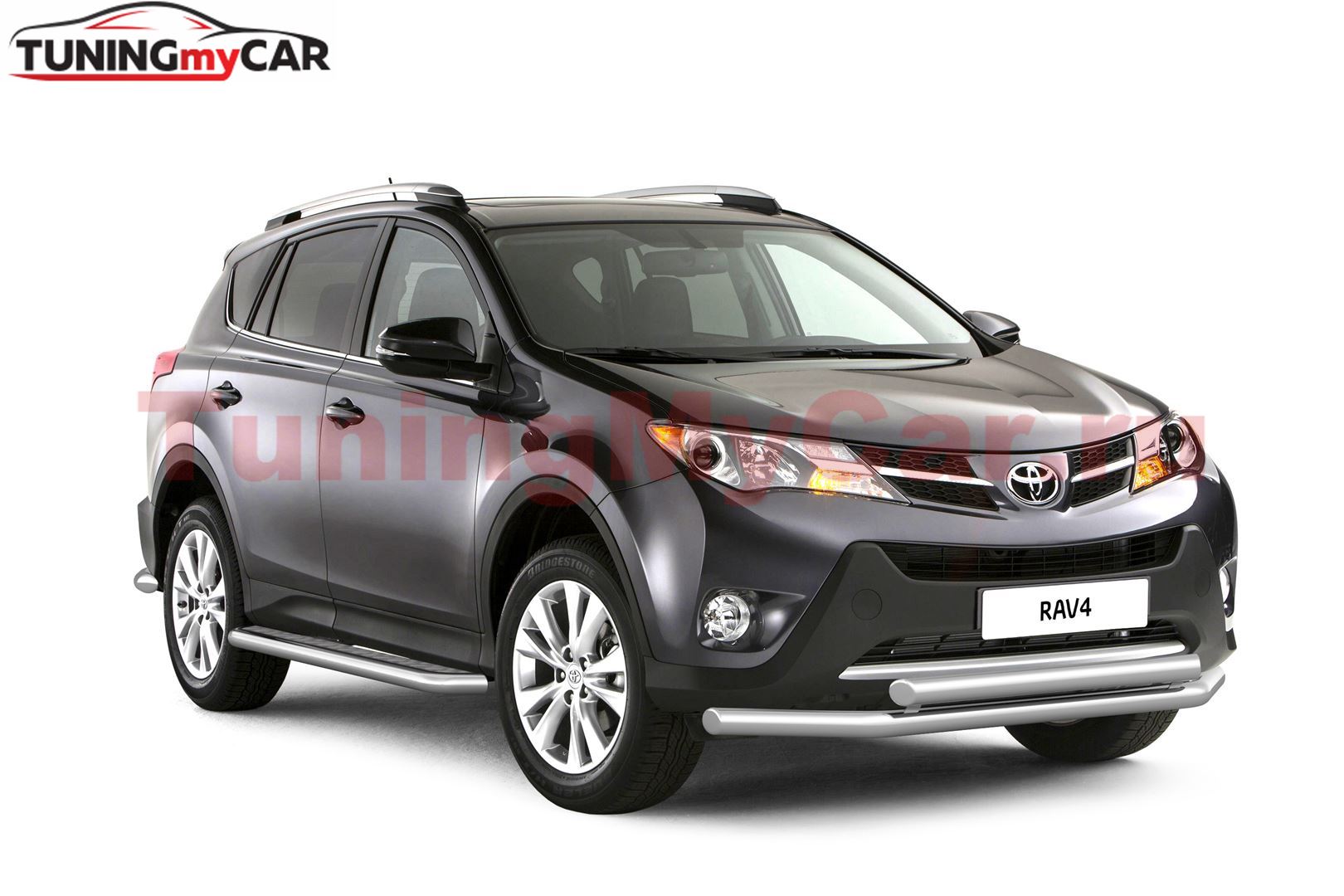 Защита переднего бампера двойная 63/63 мм (НПС) TOYOTA RAV4 2013-2018