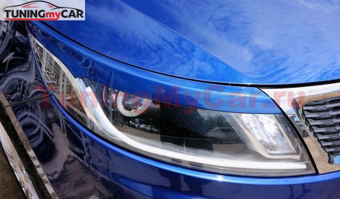 Накладки на передние фары (реснички) для KIA RIO III 2011-2014