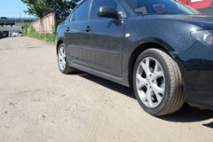 Накладки на внешние пороги Mazda 3 BK 2003-2009 (sedan/hb)