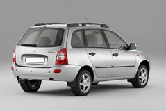 Рейлинги "Усиленные" (Черный муар) под крышу с ребром / LADA Kalina 1 Универсал 2004-2013