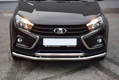 Защита переднего бампера двойная Ø51/51мм (НПС) LADA Vesta SW Cross 2017-